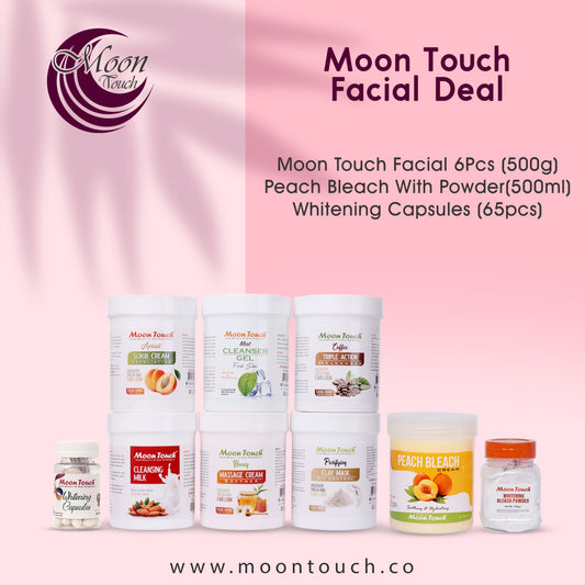 Moon Touch Facial + Peach Bleach + Whitening Capsules - Moon Touch