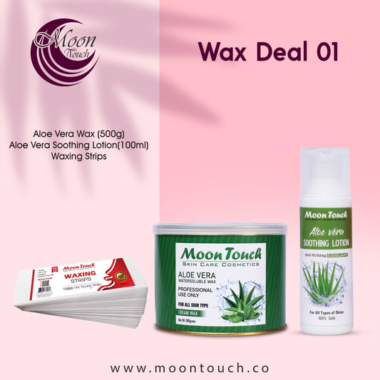 Wax Deal 01(Wax Strips+Wax 500ml+Soothing Lotion 100ml) - Moon Touch