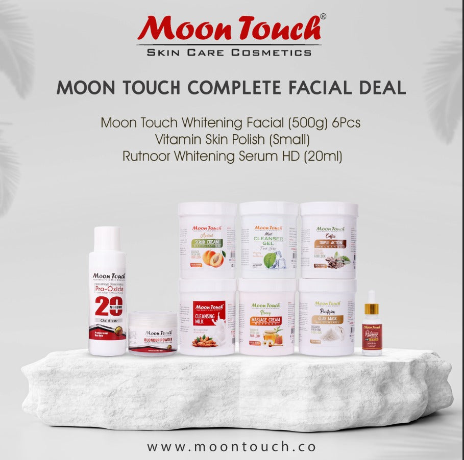 Moon Touch 500g Facial + Vit Skin Polish 500ml Set +Rutnoor Serum 20ml - Moon Touch