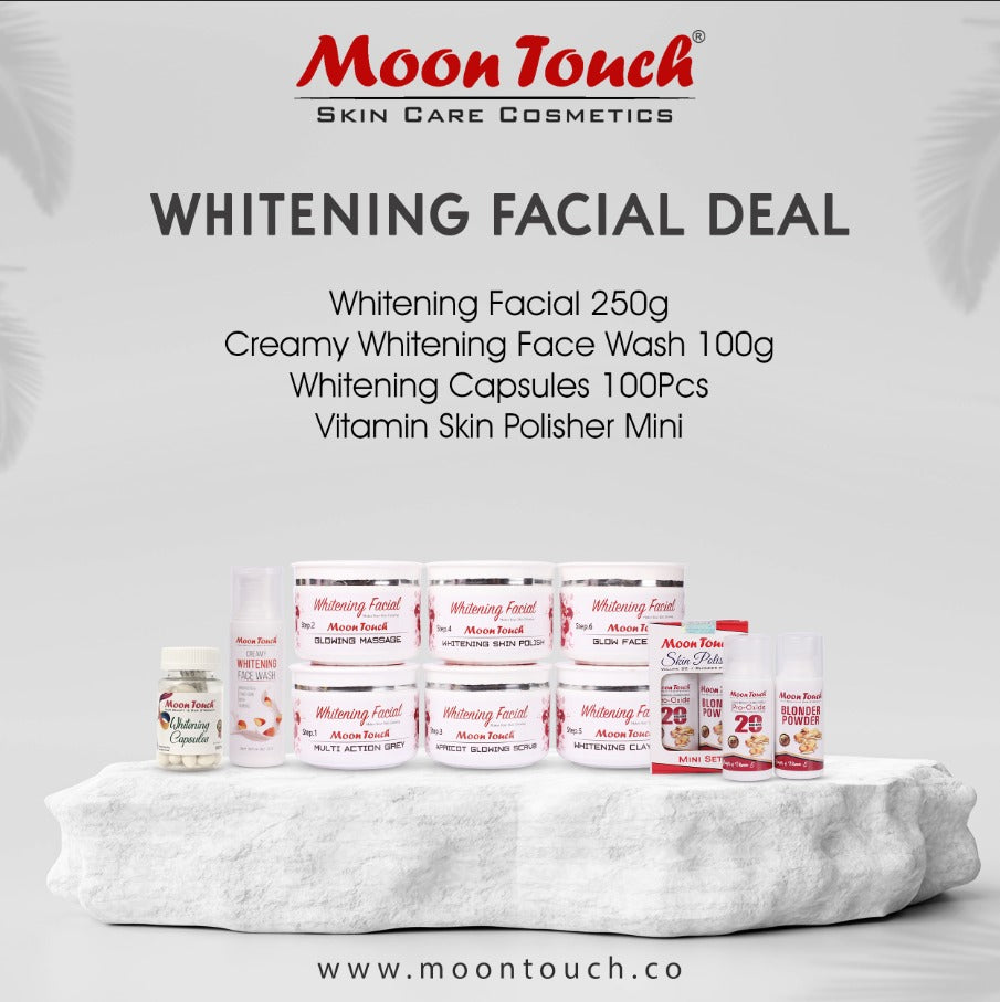 Whitening Facial Deal (Vit Skin Polish Mini, Creamy Face Wash 120ml, Whitening Capsules) - Moon Touch