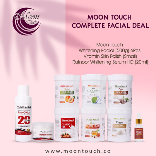 Moon Touch 500g Facial + Vit Skin Polish 500ml Set +Rutnoor Serum 20ml - Moon Touch