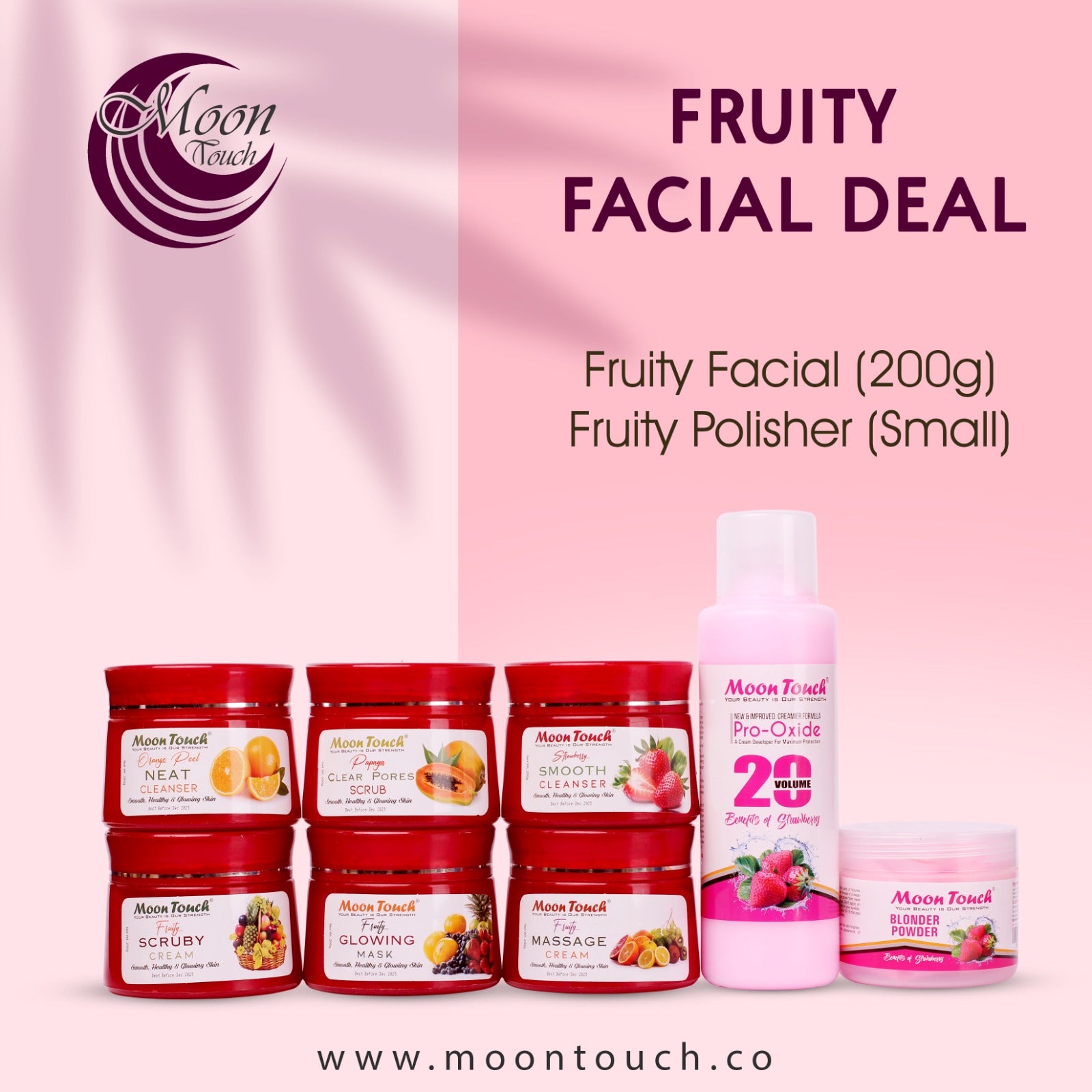 Fruity Facial + Skin Polish 500ml + Free Silicon Brush Moon Touch