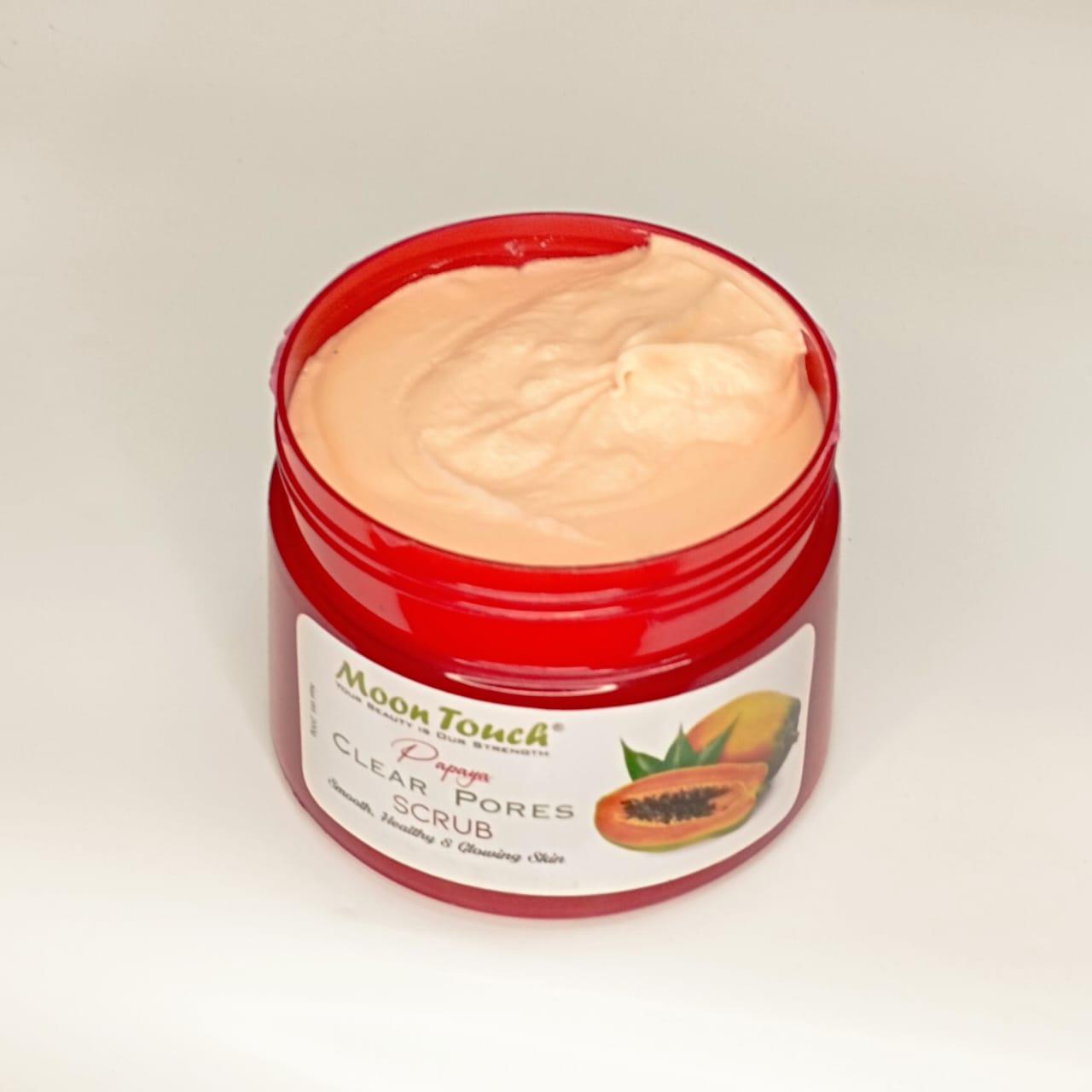 Papaya Clear Pores Scrub (200ml) Fruity Facial - Moon Touch