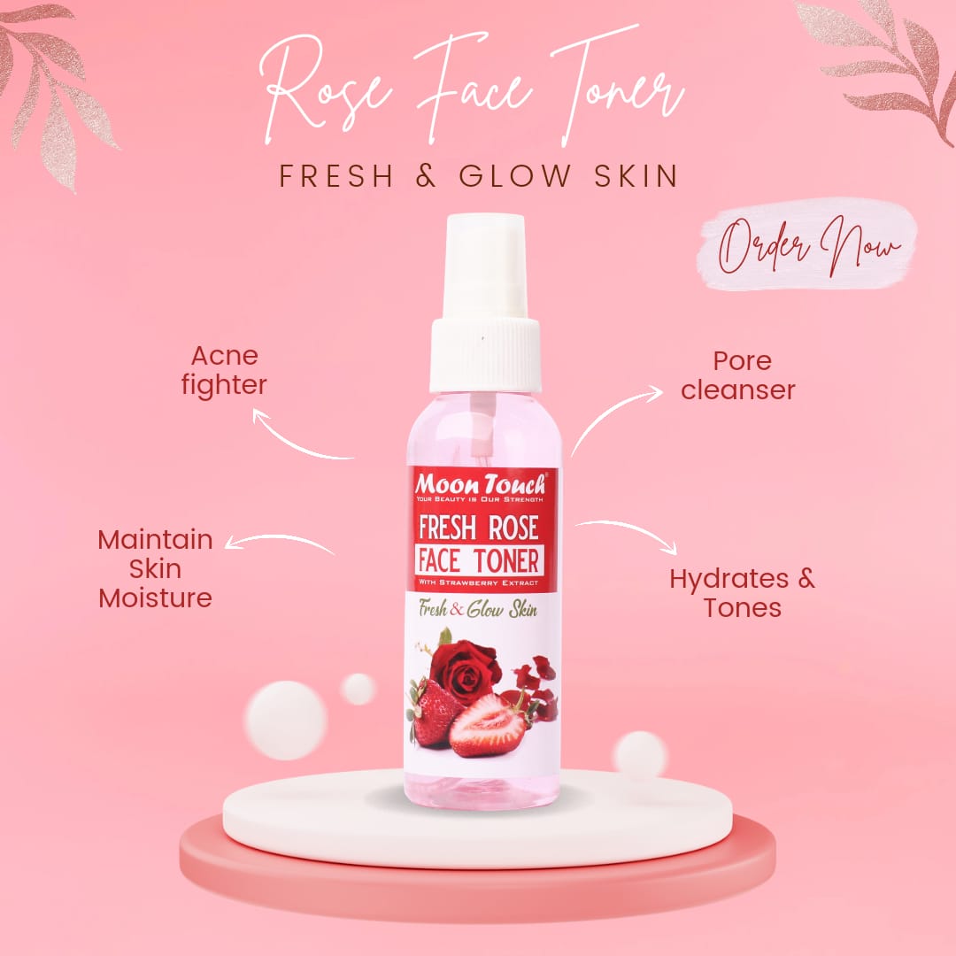 Fresh Rose Face Toner (100ml) - Moon Touch