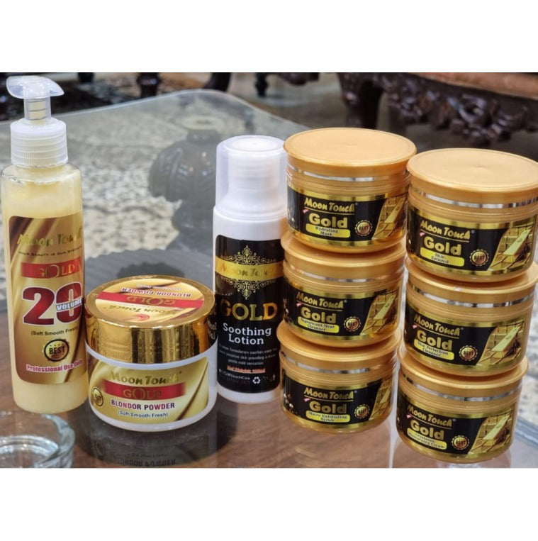 Gold Facial Deal 02 [Gold Facial 50ml, Gold Soothing Lotion 120ml, Gold Skin Polisher Fancy 150ml] - Moon Touch