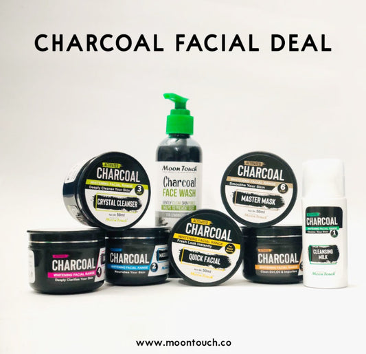 Charcoal Facial + Charcoal Face Wash 200ml - Moon Touch