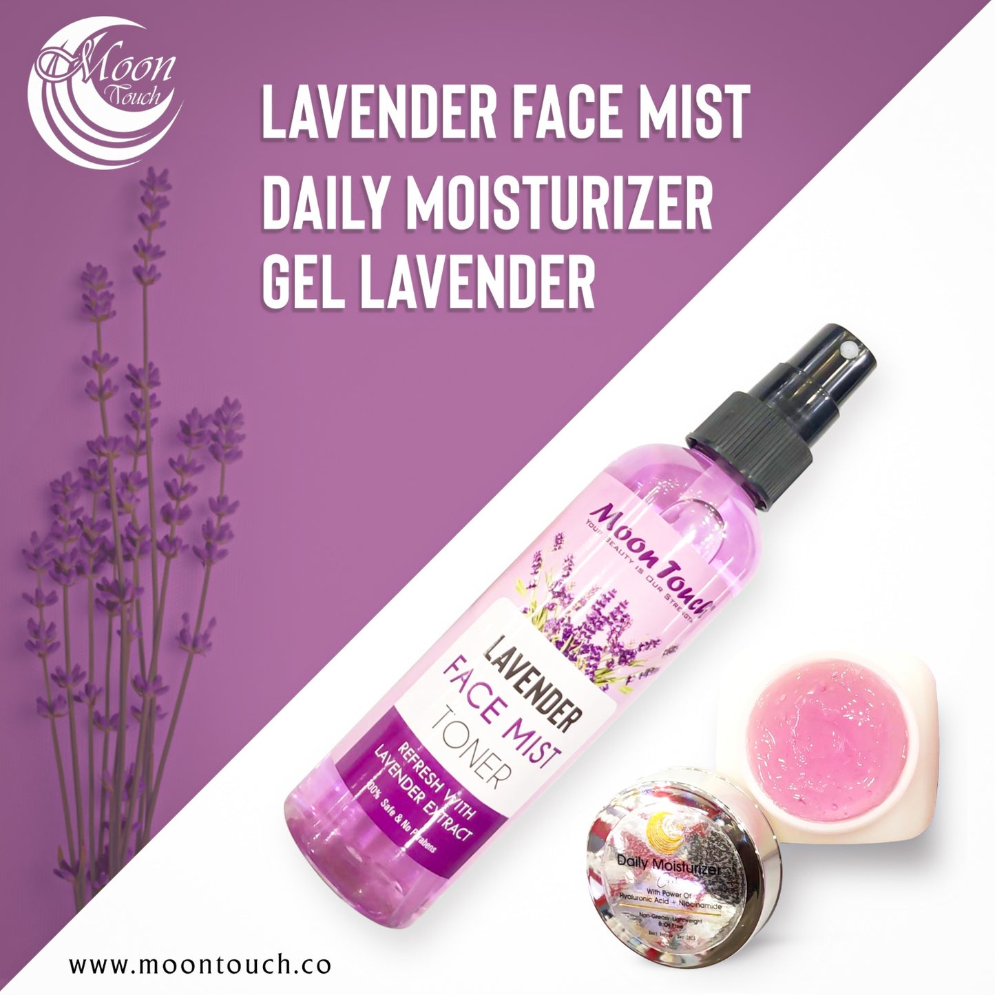 Lavender Deal (Face Mist + Moisturizer Gel) + FREE Hyaluronic Acid Ser